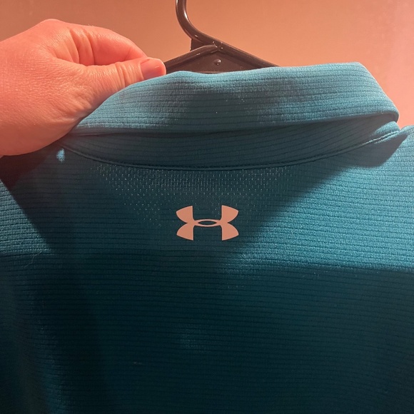 Men's Teal Under Armour Polo - Picture 4 of 4